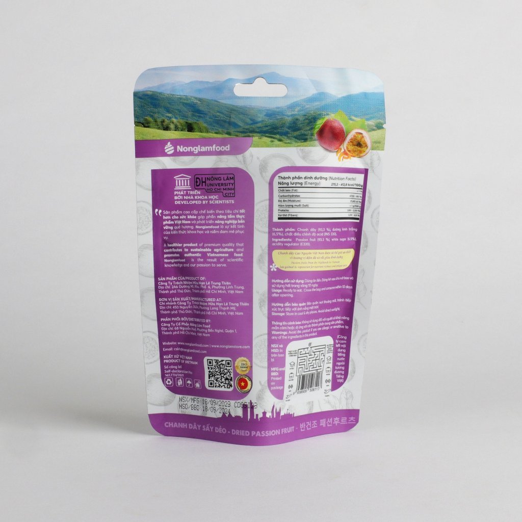 [Mua 10 tặng 2] Combo 10 túi Chanh Dây sấy dẻo Nông Lâm Food 45g | Healthy Snack | Trái cây sấy dẻo tốt cho sức khỏe