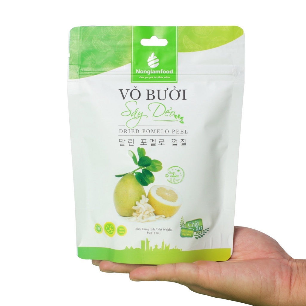 [Mua 10 tặng 2]  Combo 10 Túi Vỏ Bưởi Sấy Dẻo Nông Lâm Food túi 85g