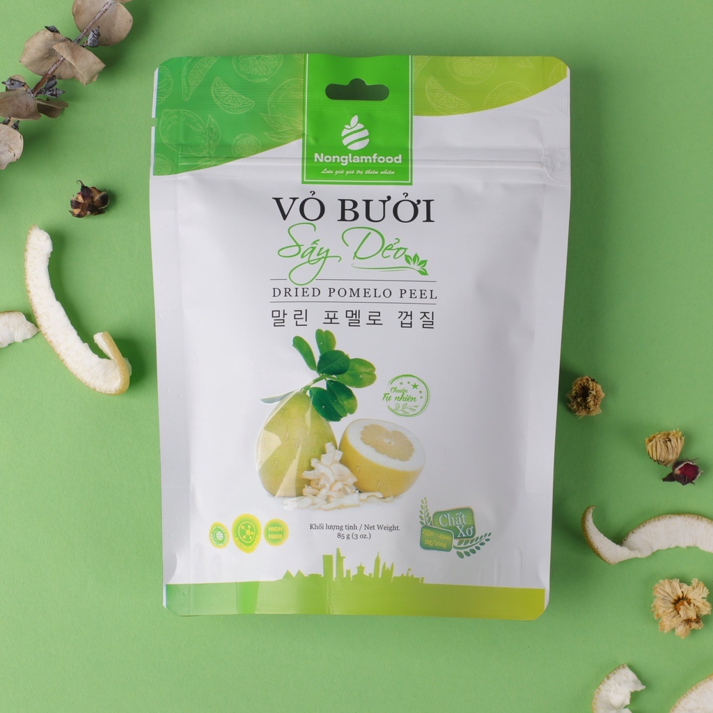 [Mua 10 tặng 2]  Combo 10 Túi Vỏ Bưởi Sấy Dẻo Nông Lâm Food túi 85g