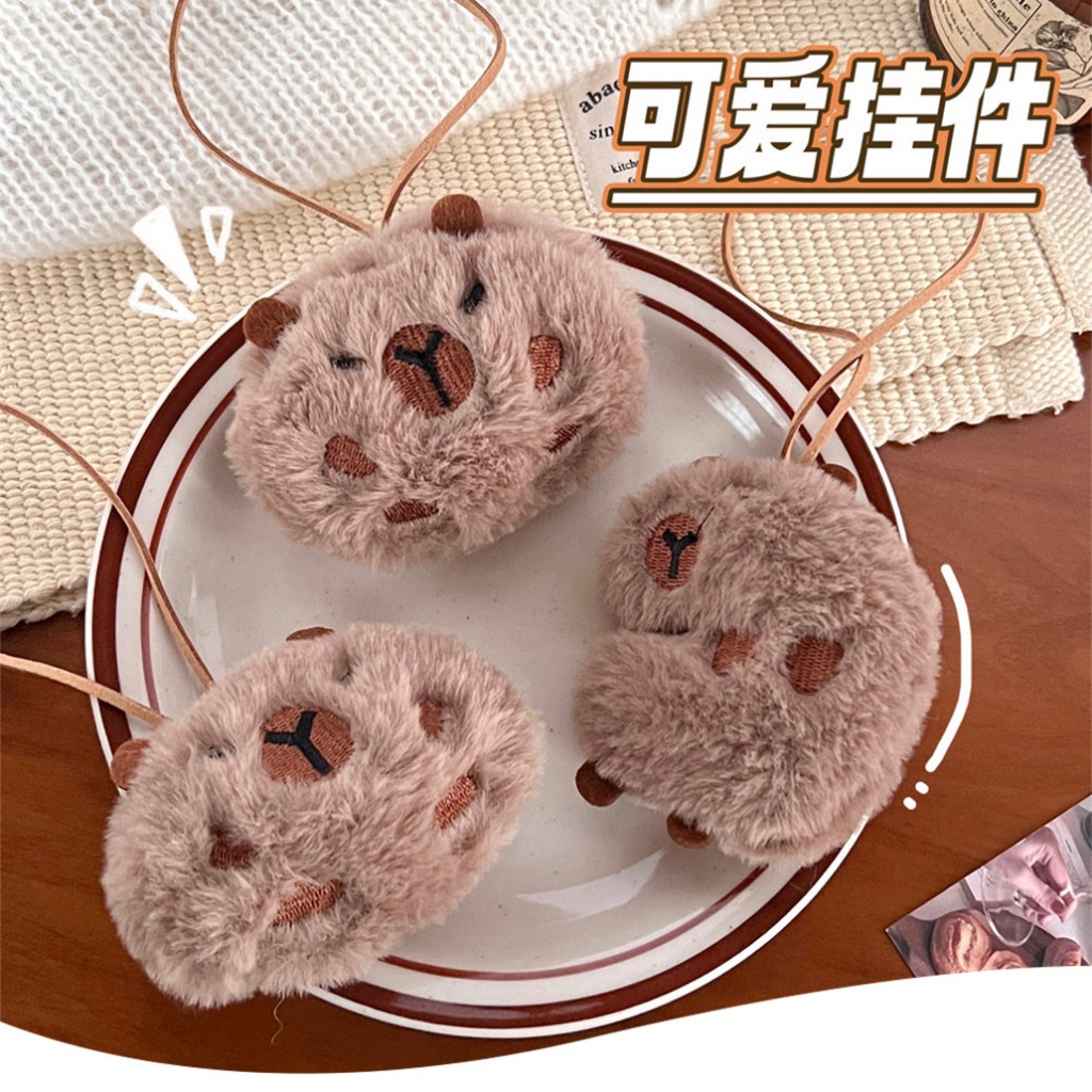 Móc Khóa Gắn Túi Gấu Bông Capybara Siêu Mềm Dễ Thương