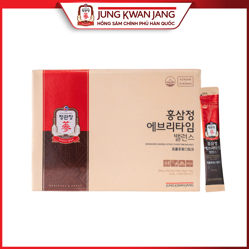 Ảnh Tinh Chất Hồng Sâm Pha Sẵn KGC Jung Kwan Jang EveryTime Balance (20 gói, 30 gói) 3