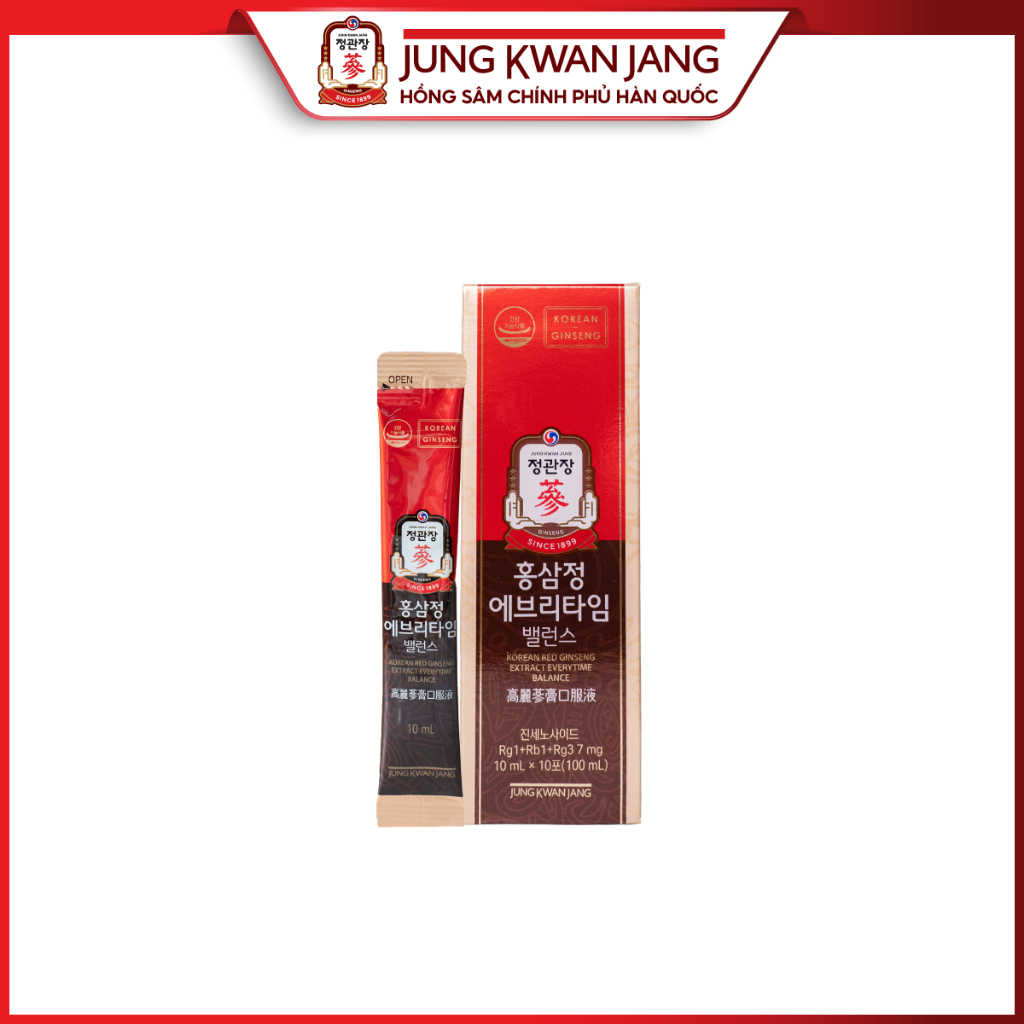 Ảnh Tinh Chất Hồng Sâm Pha Sẵn KGC Jung Kwan Jang EveryTime Balance (20 gói, 30 gói) 4
