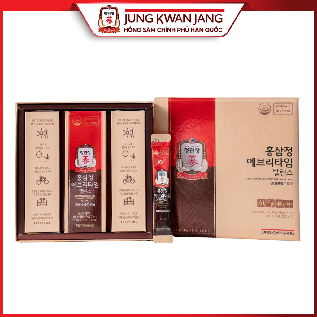 Ảnh Tinh Chất Hồng Sâm Pha Sẵn KGC Jung Kwan Jang EveryTime Balance (20 gói, 30 gói) 2