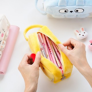 Túi Đựng Bút Hình Vịt Heo Thỏ Xinh Cao Cấp - Thỏ Hồng VPP