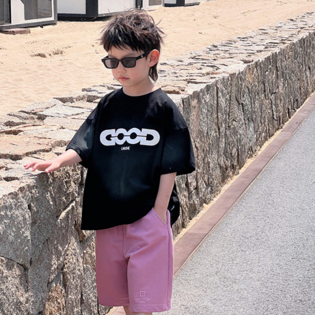Áo Thun Ngắn Tay Mùa Hè Cho Bé Trai, Bé Gái In Hình Năng Động, Cổ Tròn | JJ Kids Fashion