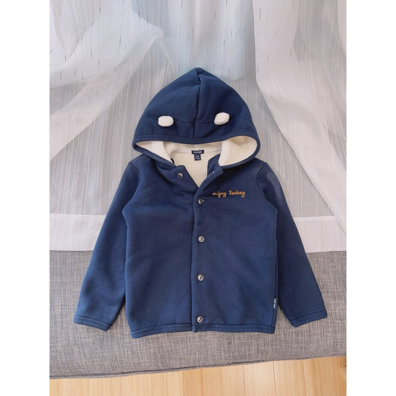 Áo Khoác Bé Trai Bé Gái C2958 Unisex Lót Lông Cừu Có Mũ Giữ Ấm Mềm Mại Size 1-36M(bé mũm mĩm lấy tăng size)