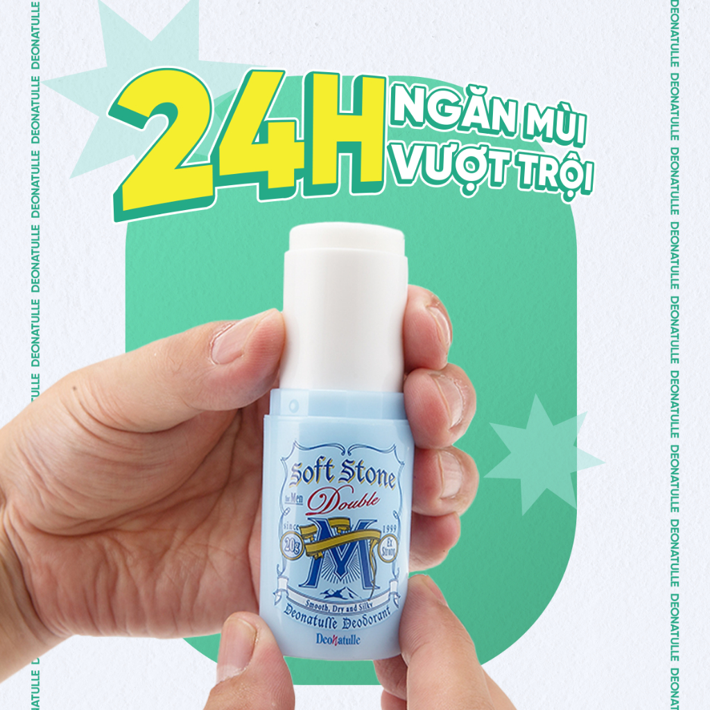 Ảnh Lăn khử mùi đá khoáng dạng sáp bạc hà Deonatulle dành cho nam Soft Stone Double Deodorant for Men 20G 1