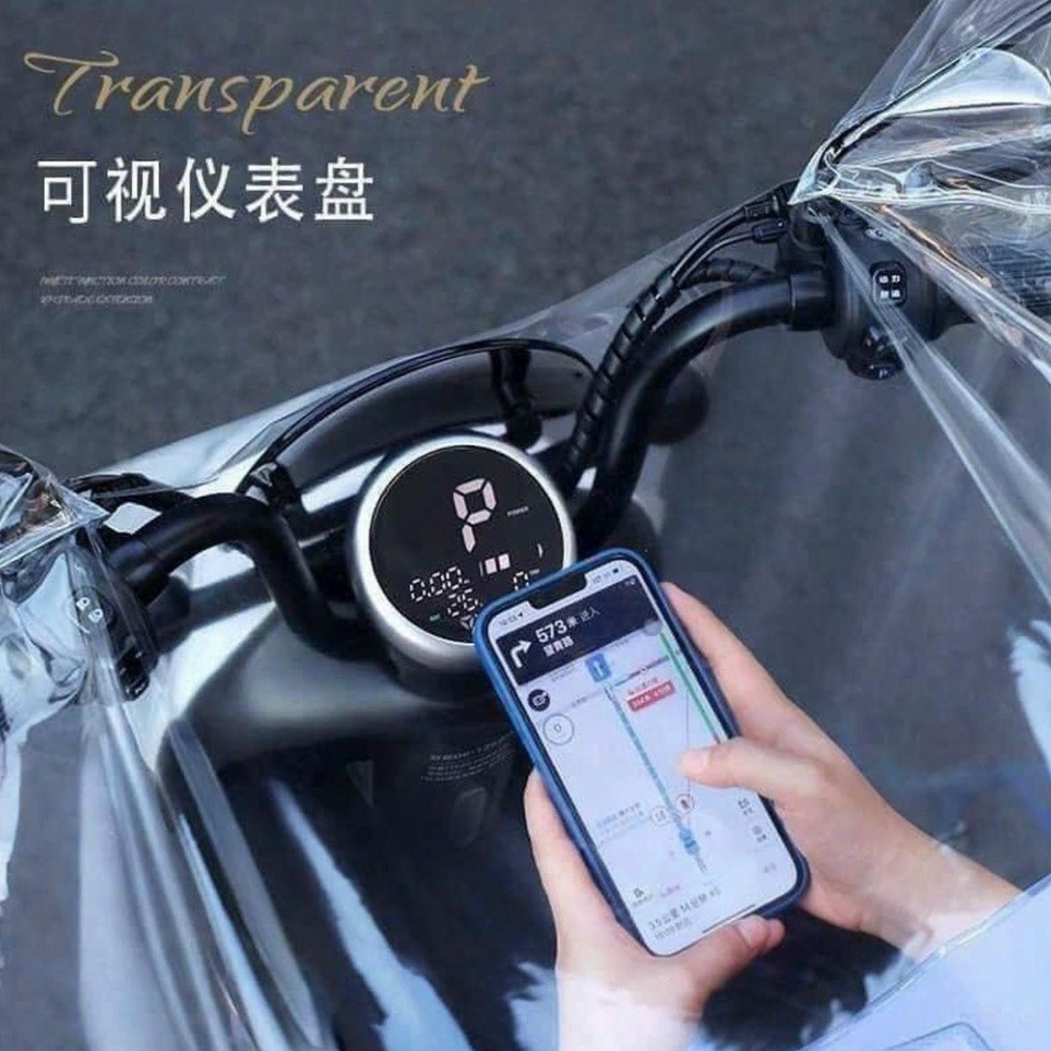 Áo mưa nửa trước trong suốt cho Mẹ và Bé, che phủ toàn thân, kèm kính chắn mưa tiện lợi DIDOOGLT