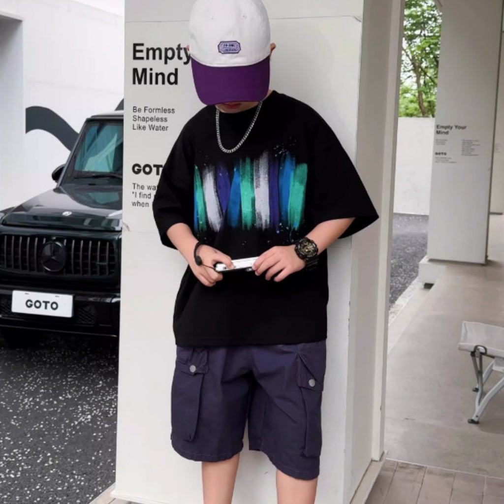 Áo Thun Bé Trai, Bé Gái Cổ Tròn Ngắn Tay Thời Trang, In Hình Năng Động B522 | JJ Kids Fashion