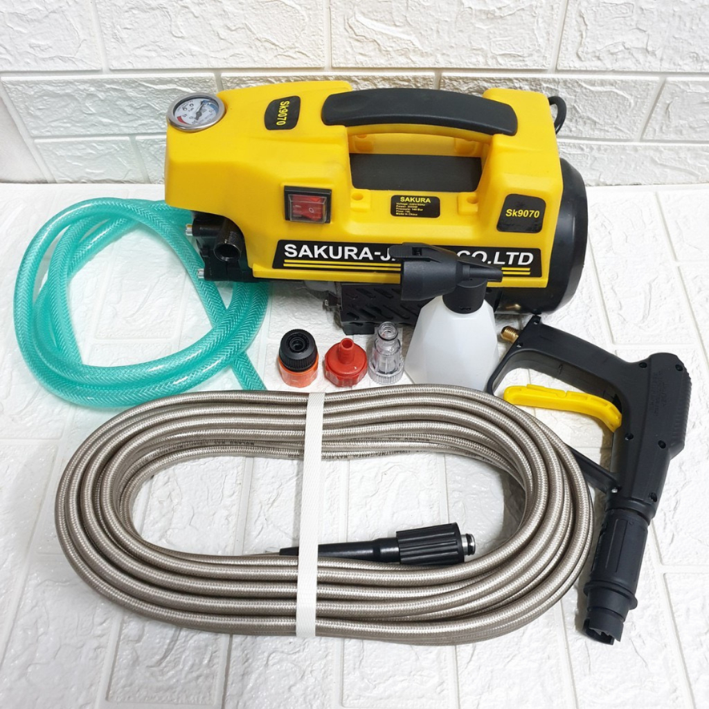Máy rửa xe Sakura áp lực cao - Lõi đồng 100% bảo hành 24 tháng - tặng bình bọt tuyết