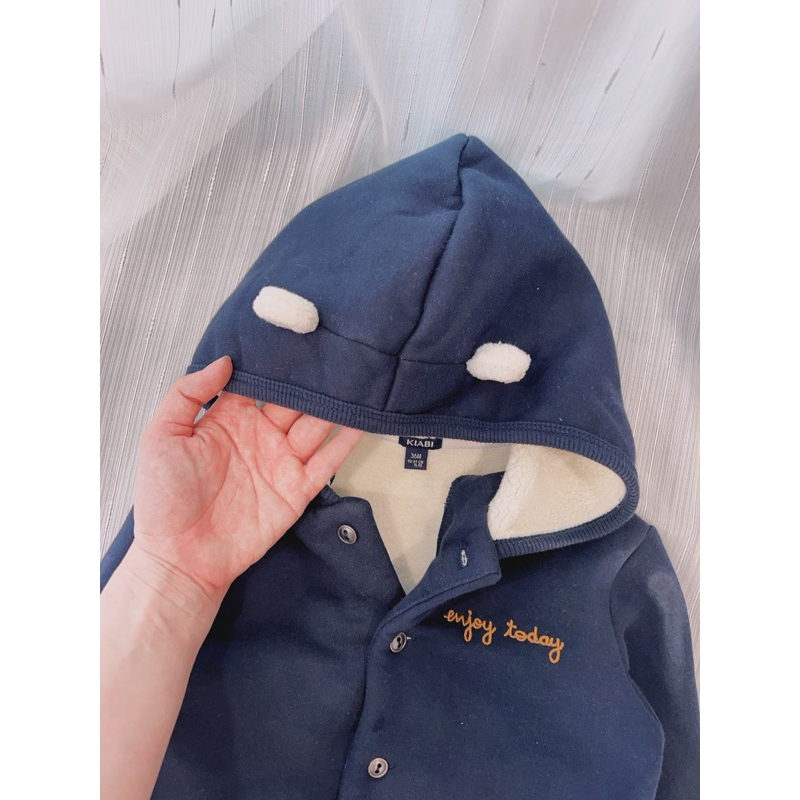 Áo Khoác Bé Trai Bé Gái C2958 Unisex Lót Lông Cừu Có Mũ Giữ Ấm Mềm Mại Size 1-36M(bé mũm mĩm lấy tăng size)