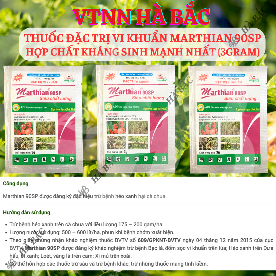 Chế Phẩm Xử Lí Vi Khuẩn Marthian 90sp Hợp Chất Khang Sinh Mạnh Nhất (Gói 3gram)