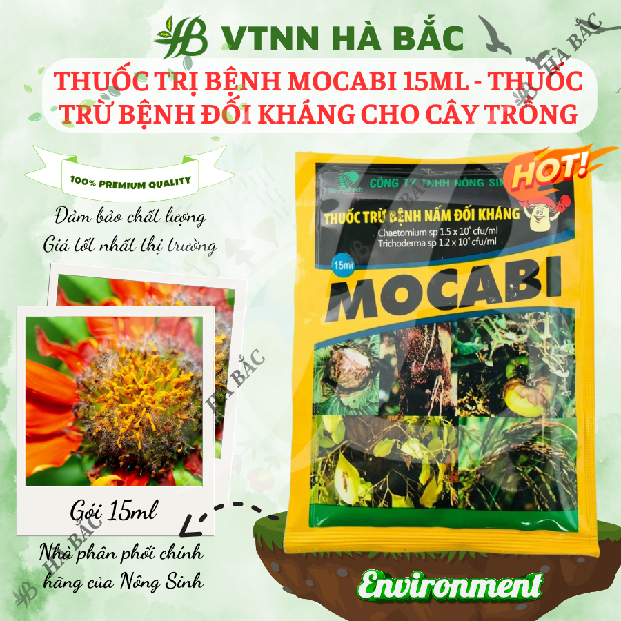 Chế phẩm xử lí nấm Mocabi (gói 15ml) – Xử lí benh Đối Kháng Cho Cây Trồng