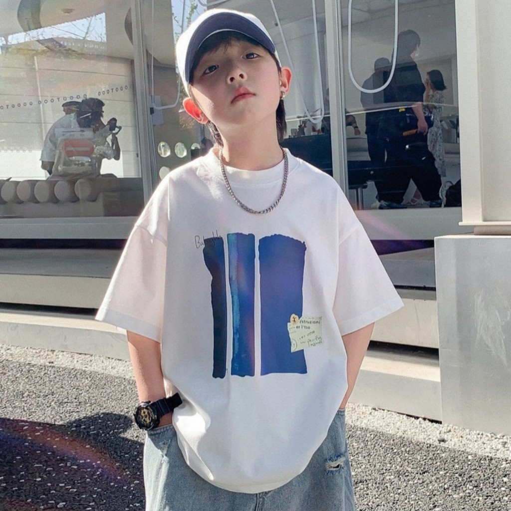 Áo Thun Ngắn Tay Mùa Hè Cho Bé Trai, Bé Gái In Hình Năng Động, Cổ Tròn | JJ Kids Fashion | B527