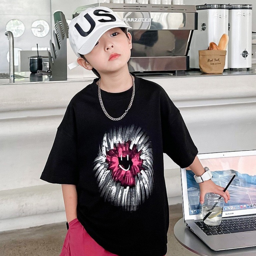 Áo Thun Ngắn Tay Mùa Hè Cho Bé Trai, Bé Gái In Hình Năng Động, Cổ Tròn B526 | JJ Kids Fashion