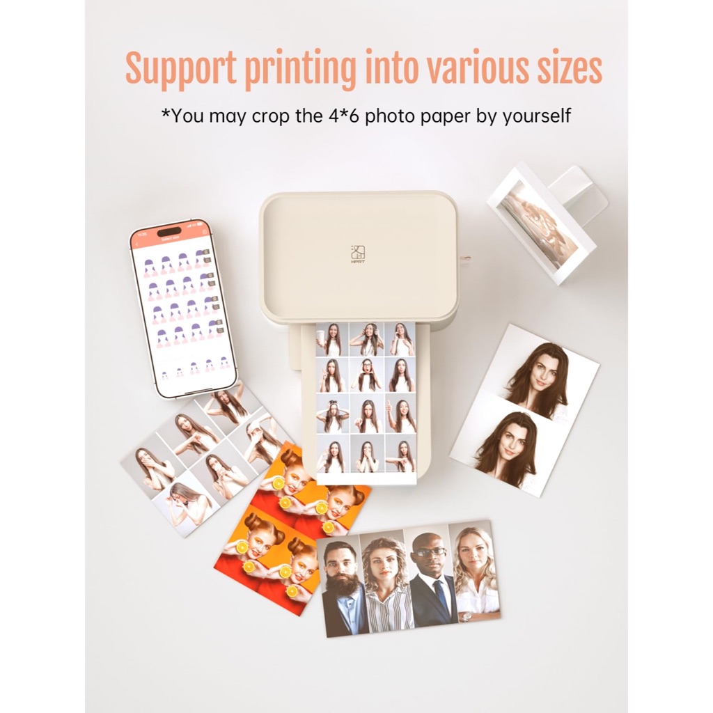 Máy in ảnh HPRT in tức thời không dây Wi-Fi cho iPhone, Android, Điện thoại thông minh, Máy in nhuộm thăng hoa nhiệt