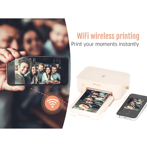 Máy in ảnh HPRT in tức thời không dây Wi-Fi cho iPhone, Android, Điện thoại thông minh, Máy in nhuộm thăng hoa nhiệt