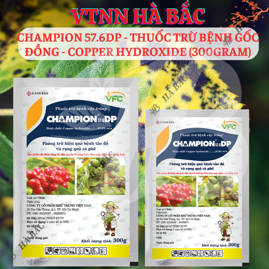Chế Phẩm Xử Lí Benhh Gốc Đồng Champion 57.6dp - Copper Hydroxide (Gói 100gram)