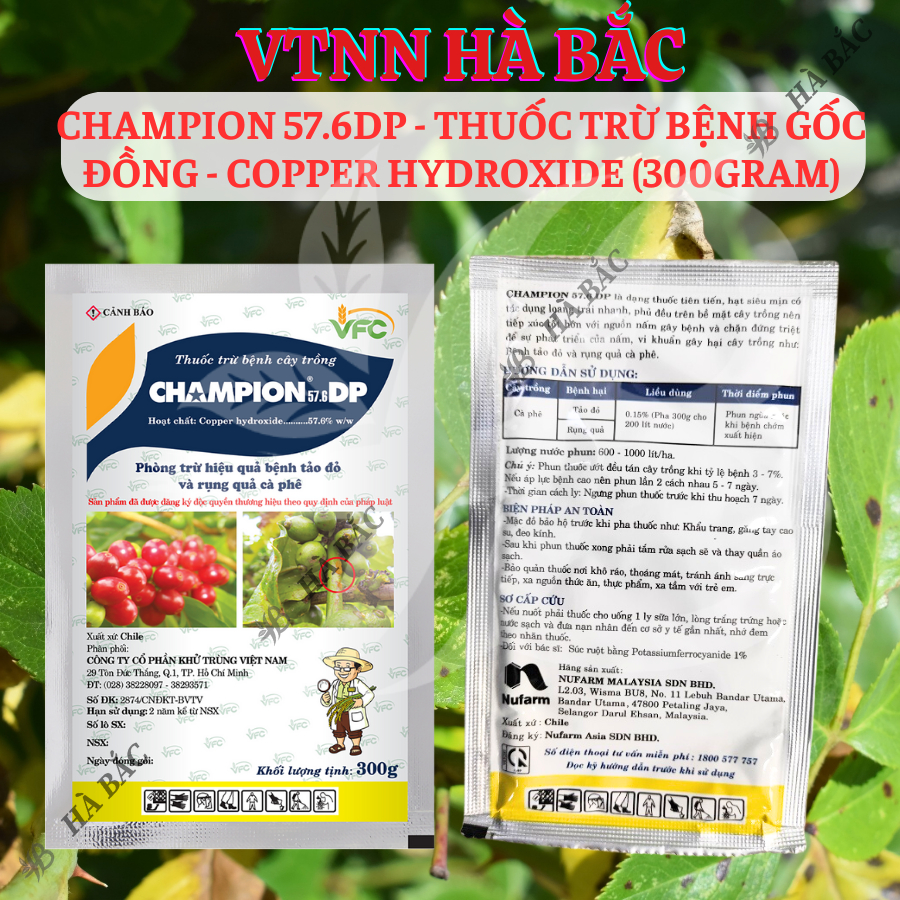 Chế Phẩm Xử Lí Benhh Gốc Đồng Champion 57.6dp - Copper Hydroxide (Gói 100gram)