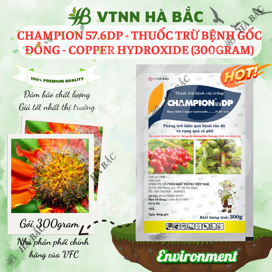 Chế Phẩm Xử Lí Benhh Gốc Đồng Champion 57.6dp - Copper Hydroxide (Gói 100gram)