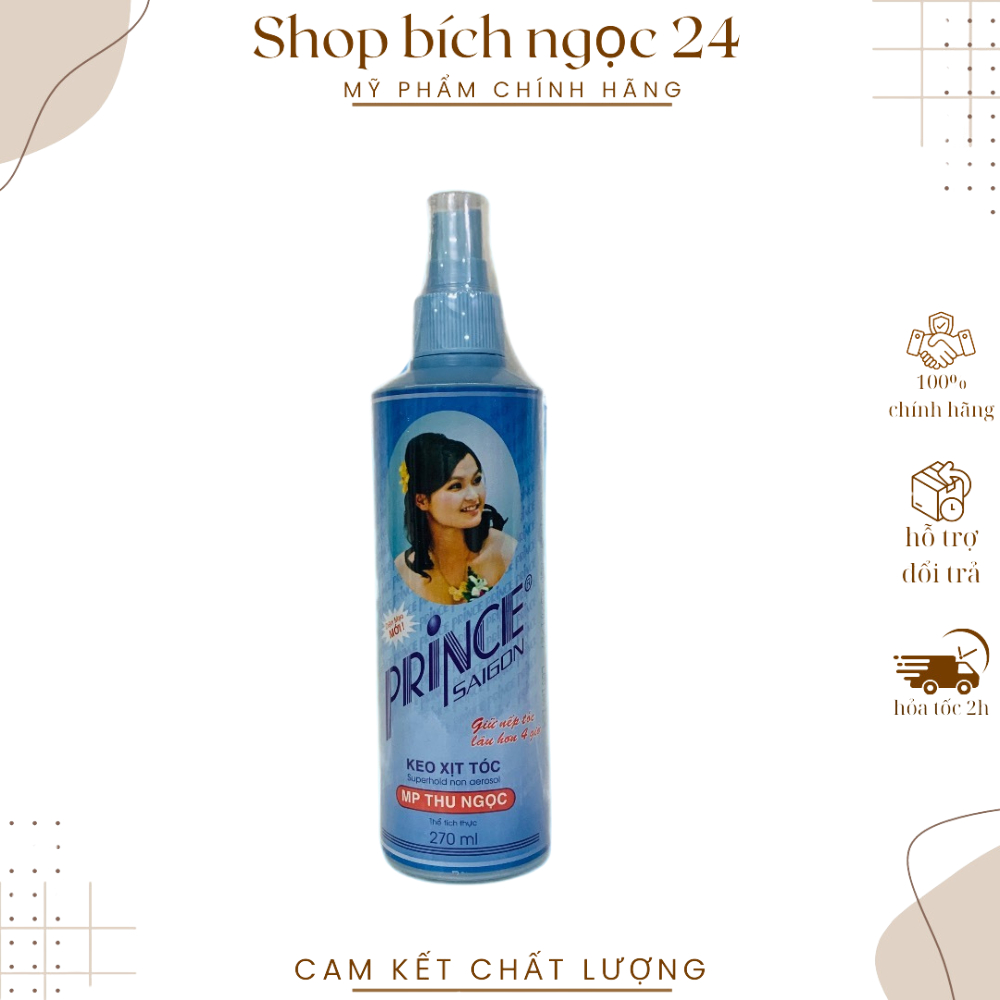 Keo xịt tóc Prince Sài Gòn 125ml, 270ml giữ nếp tóc lâu tạo kiểu bới tóc cô dâu