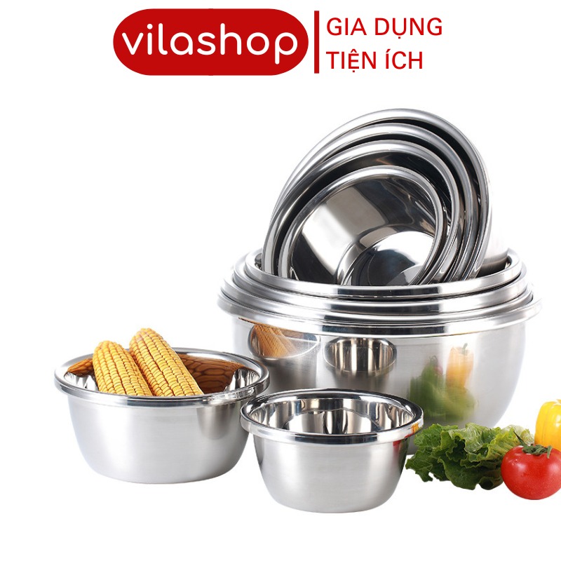 9 Mã Chậu Inox Sâu Lòng Vilahome, Thau Rửa Đựng Rau Củ Quả, Trộn Bột ...