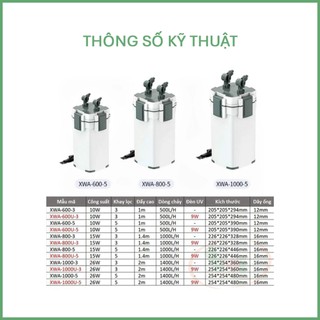 Lọc Thùng Sunsun Xiaoli XWA - Tích Hợp Lọc Váng - Sử Dụng Cho Hồ Cá Cảnh, Thủy Sinh