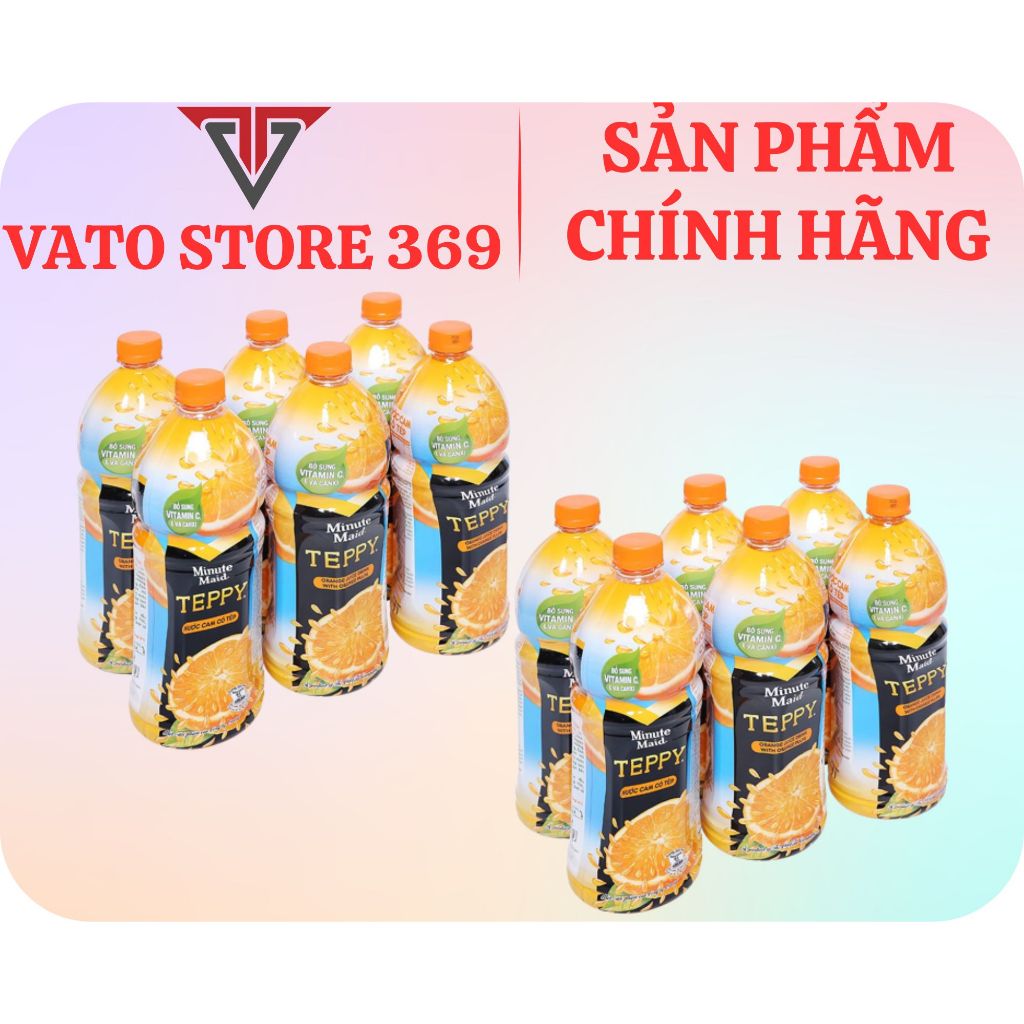 Nước cam có tép TEPPY minute maid chai 1L | Shopee Việt Nam