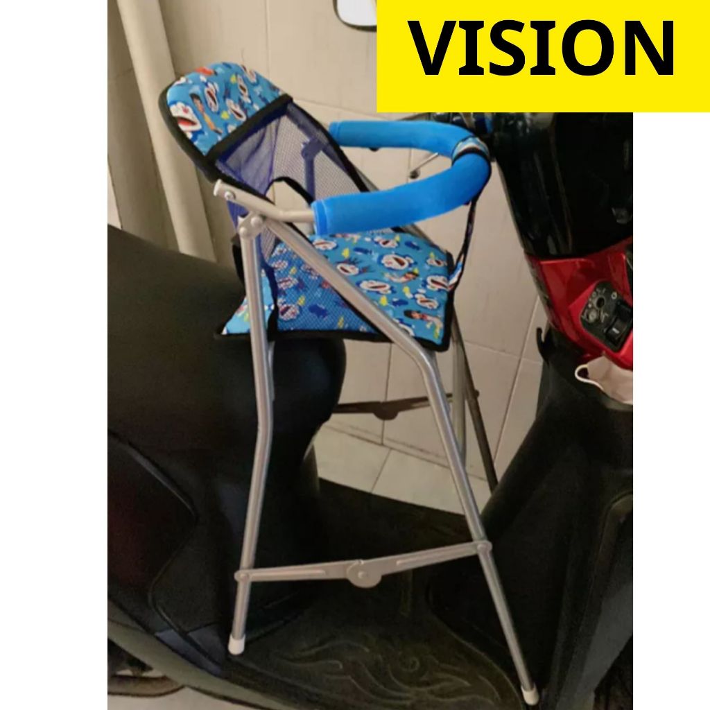 Ghế ngồi xe máy Vision , có vòng an toàn , ghế ga xếp sắt sơn tĩnh điện