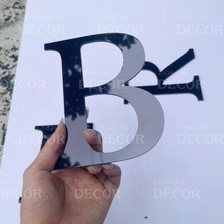 Chữ Alu Đen Gương 15cm dày 3mm T2 In Hoa trang trí dán tường - biển quảng cáo