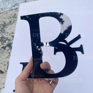 Chữ Alu Đen Gương 15cm dày 3mm T2 In Hoa trang trí dán tường - biển quảng cáo