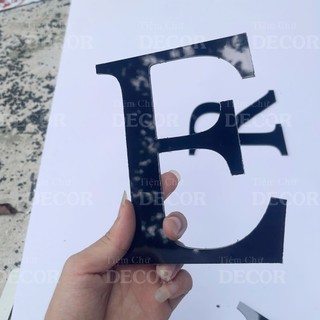 Chữ Alu Đen Gương 15cm dày 3mm T2 In Hoa trang trí dán tường - biển quảng cáo