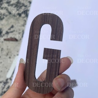 Chữ Alu Vân Gỗ Đậm 10cm dày 3mm T1 In Hoa trang trí dán tường - biển quảng cáo