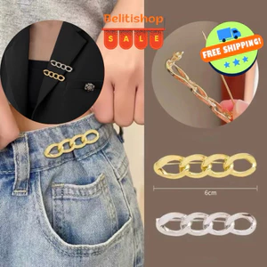 Combo Cặp 2 Ghim Cài Quần Áo Chống Rộng Kiểu Chuỗi Xích Bằng Kim Loại Không Gỉ/ Phụ Kiện Thời Trang Nam Nữ Hàn Quốc