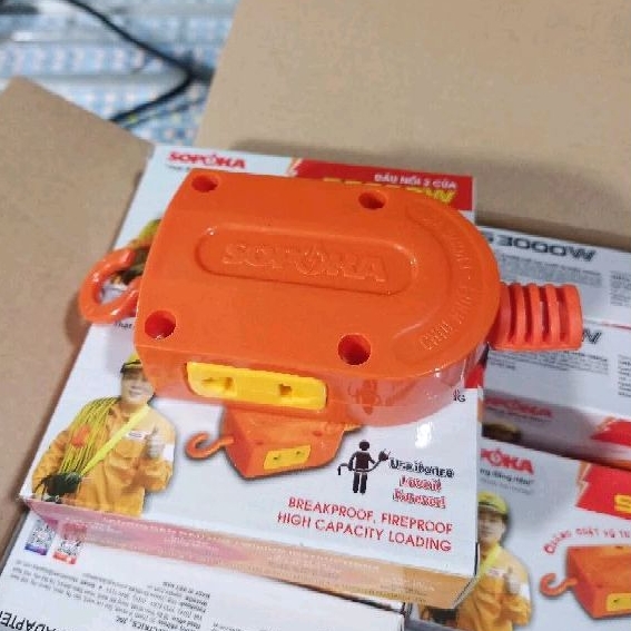 Ổ cắm, đầu nối điện 2 cổng S3000W có móc treo SOPOKA siêu chịu tải 3000w