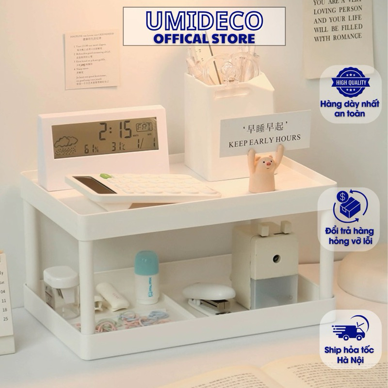 Kệ Để Bàn Mini 2 Tầng Đơn Giản Phong Cách Hàn Quốc UMIDECO | Shopee ...