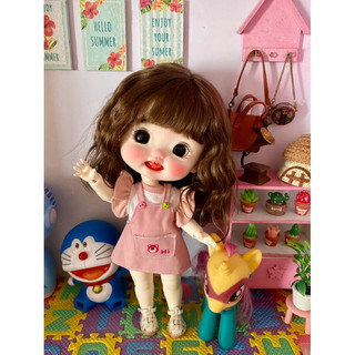 Set yếm hồng áo tay xoè size búp bê dian mập,cừu bé(size khác vui lòng ib shop)