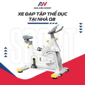 Xe đạp tập thể dục tại nhà Fitness Q8, KHÁNG TỪ không tạo tiếng ồn, Đồng hồ đo nhịp tim, Yên xe mềm và thoáng khí