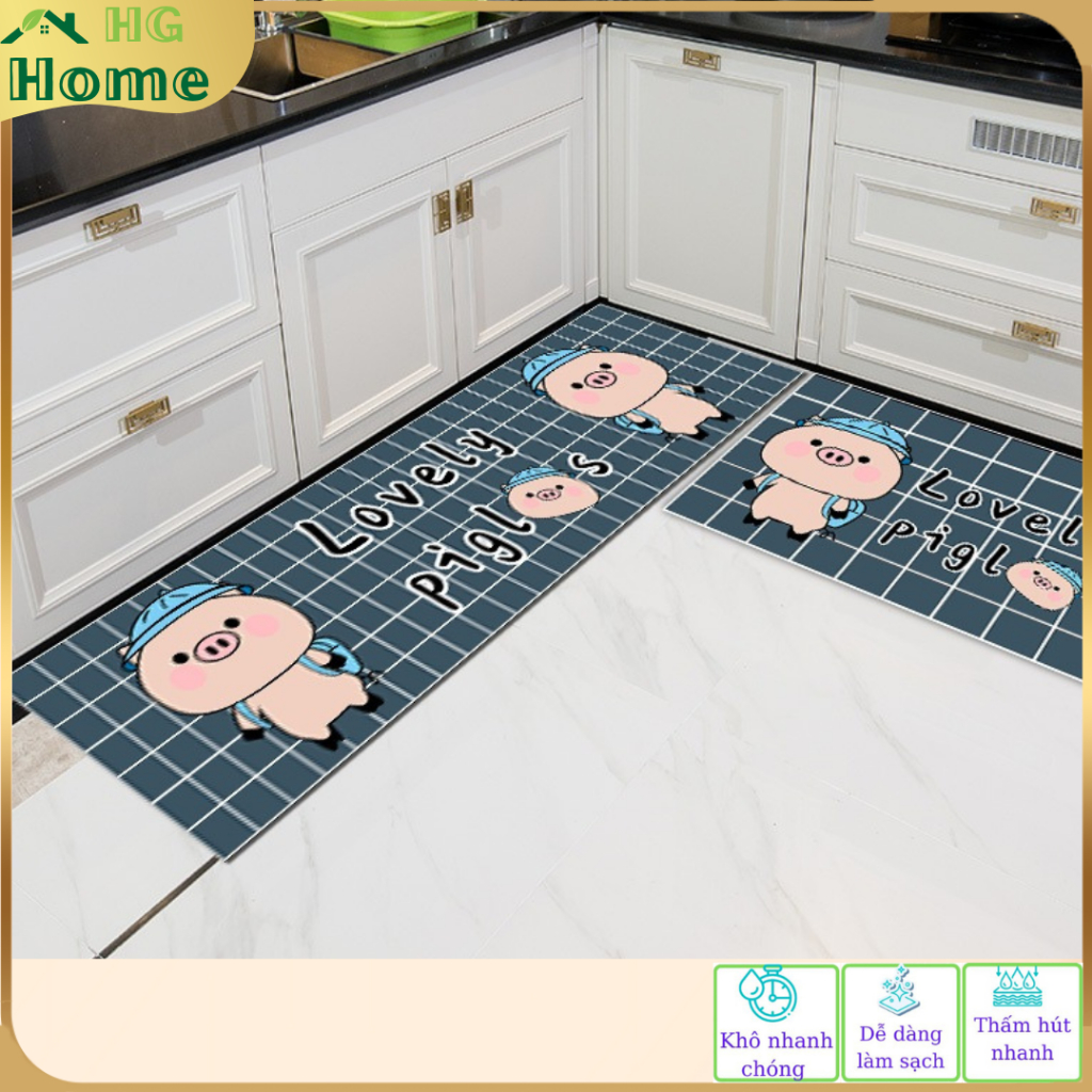 Thảm Vải Dệp  [HÀNG CAO CẤP XẢ KHO], Thảm Chùi Chân Nhà Tắm Vải dệt 3D Hút Nước Siêu Thấm