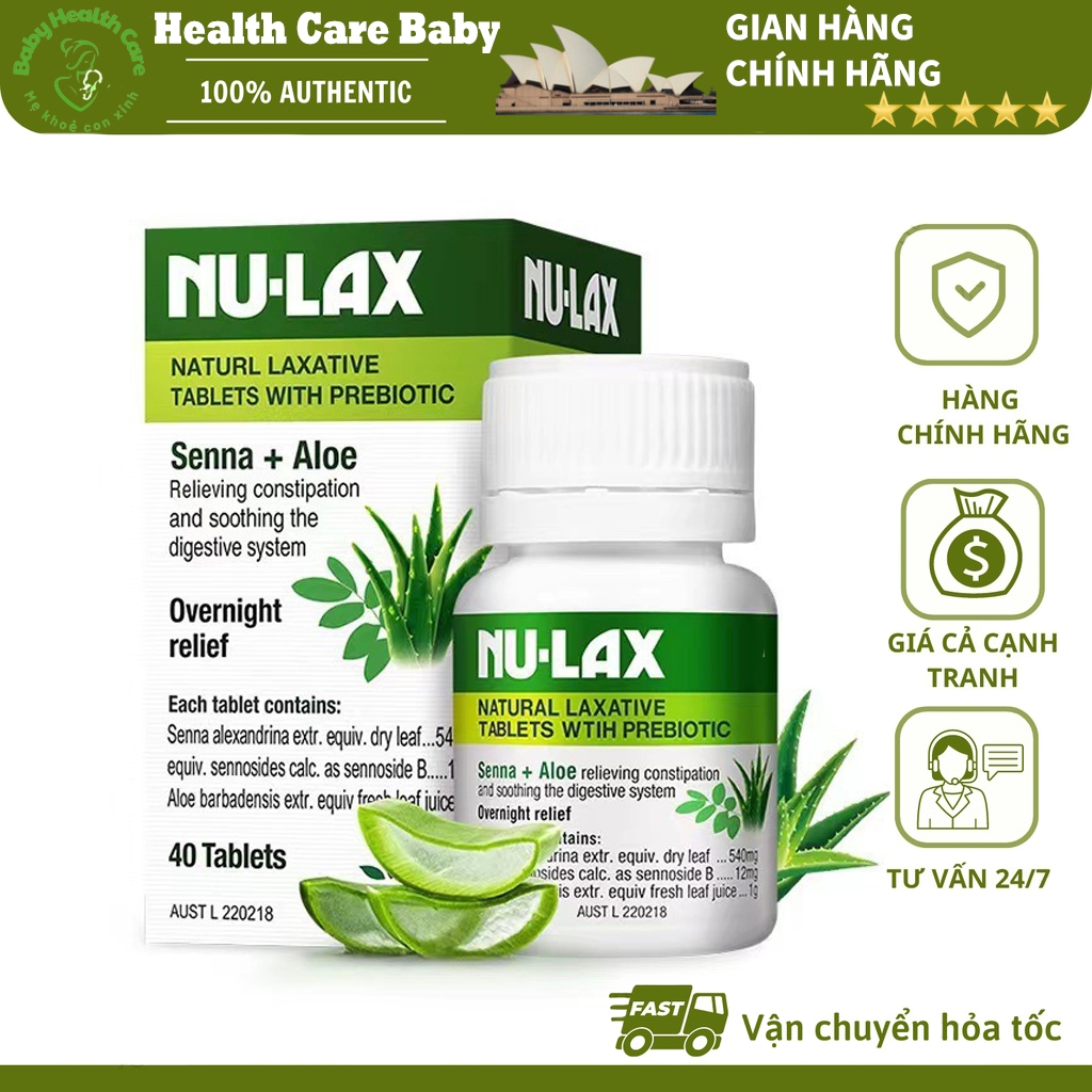 Viên uống nhuận tràng Nulax Natural Laxative With Prebiotic Senna ...