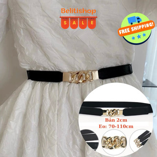 Đai váy Thắt Lưng Đầm Nữ BL37 co giãn bản nhỏ 2cm xích xoắn thời trang hiện đại đơn giản Hàn Quốc
