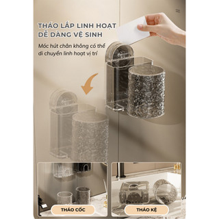 Kệ Để Bàn Chải Đánh Răng Có Cốc Hút Tường SIêu Chắc, Giá Để Đồ Nhà Tắm Có Lỗ Thoát Nước Tặng Kèm Cốc