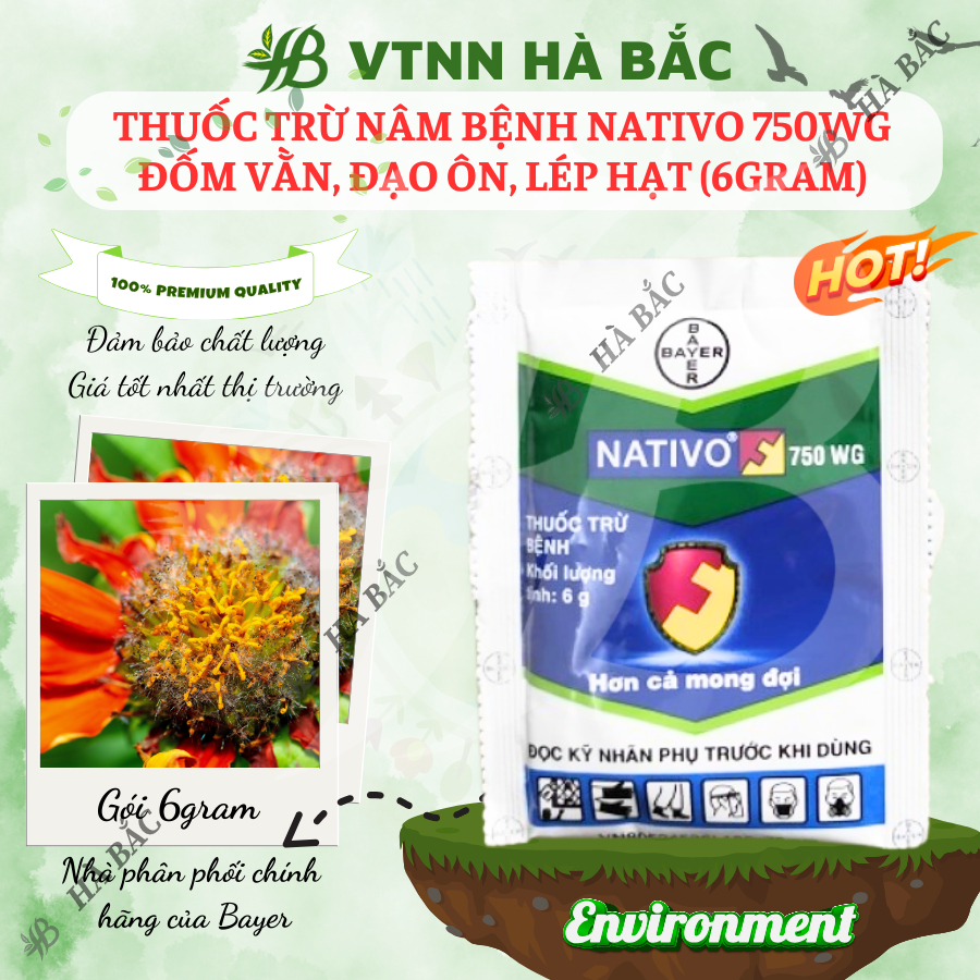 Chế Phẩm Xử Lí Nam Nativo 750WG Đốm Vằn, Đạo Ôn, Lép Hạt (6gram)