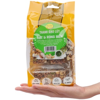 Combo 10 túi thanh gạo lứt hạt và rong biển Gabri Nông Lâm Food túi 7 thanh
