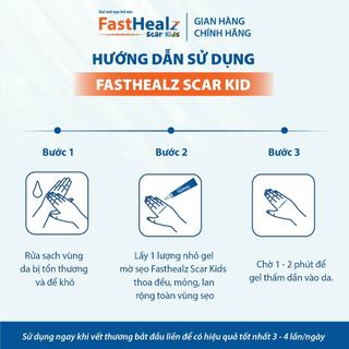 Gel Fasthealz Scar kids 12g- Gel mờ sẹo trẻ em hỗ trợ làm mờ sẹo cho bé