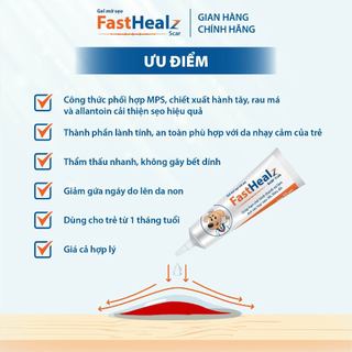 Gel Fasthealz Scar kids 12g- Gel mờ sẹo trẻ em hỗ trợ làm mờ sẹo cho bé