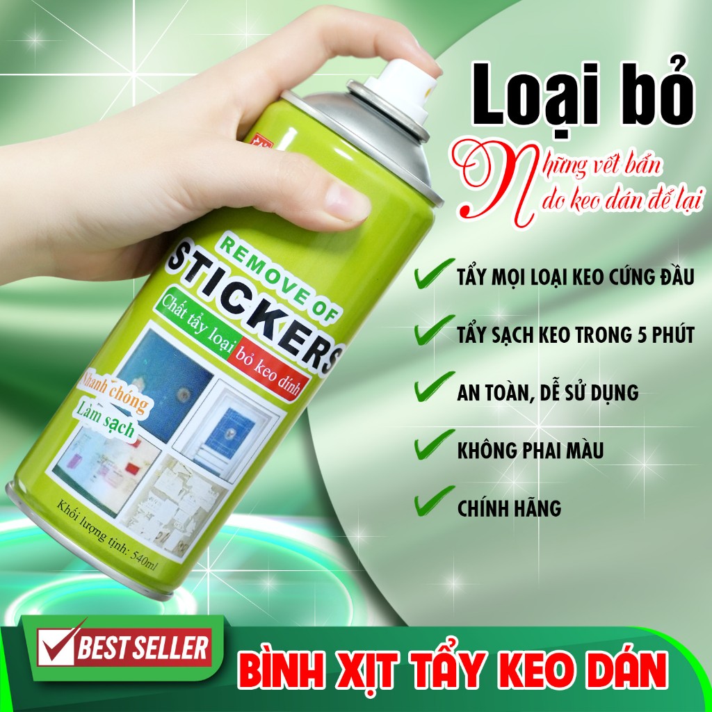Bình xịt tẩy keo băng dính GUANGHE Remove of Stickers loại bỏ decal ...