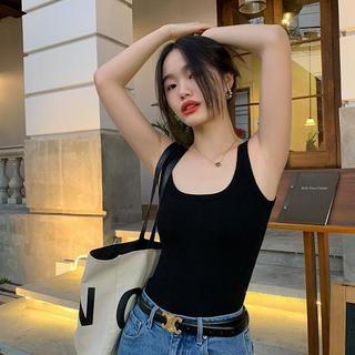 Áo thun ba lỗ tanktop trơn Basic khoét cổ chất vải cotton co giãn thoải mái mát mẻ - bt196