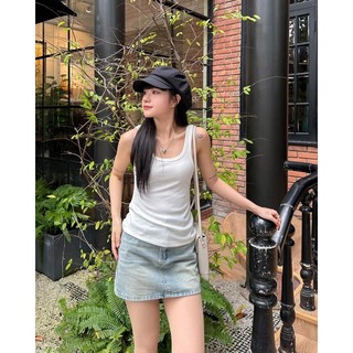Áo thun ba lỗ tanktop trơn Basic khoét cổ chất vải cotton co giãn thoải mái mát mẻ - bt196