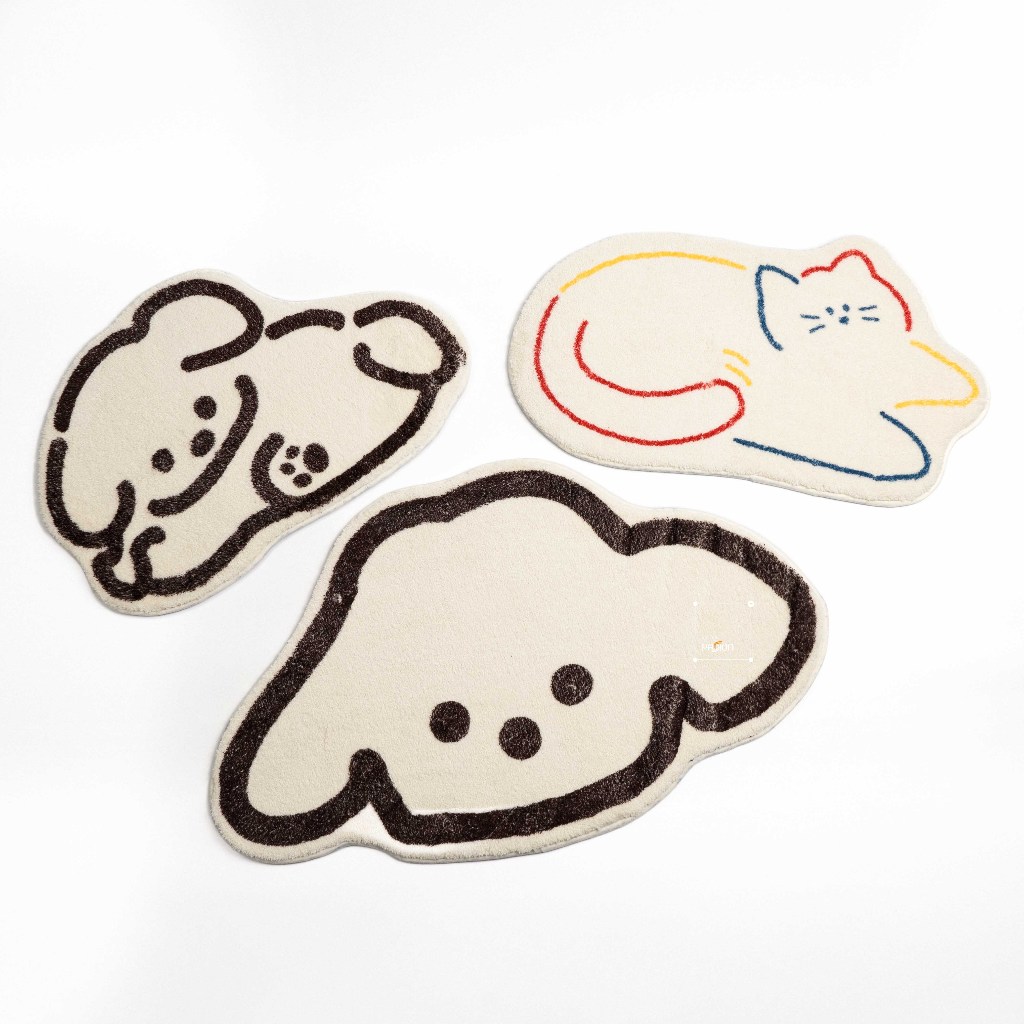 Thảm Lau Chân Len Cừu Mềm Mịn Siêu Thấm Cute